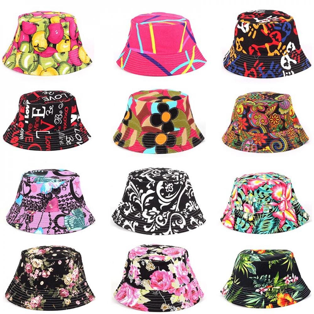 1Pc Unibreathable travel sport sunscreen floral Printed Bucket Hat beach  Style Bucket Hat A9 - Walmart.com