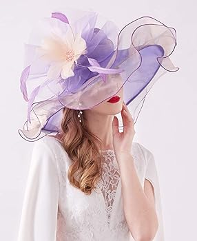 ORIDOOR Women Organza Fascinator Hat Floral Tea Party Wedding Hat, 003c  Purple, One Size : Buy Online at Best Price in KSA - Souq is now Amazon.sa:  Fashion